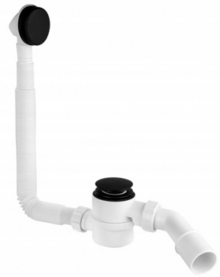 McAlpine syfon wannowy KLIK KLAK CZARNY MAT czyszczony od góry