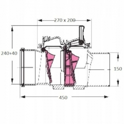 KESSEL STAUFIX zasuwa burzowa zawór zwrotny DN150