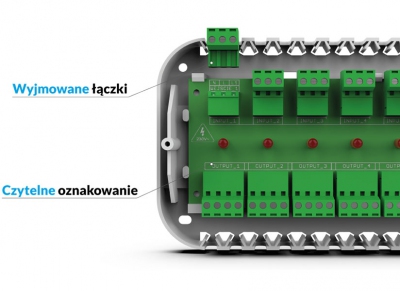 TECH L-5S  Listwa montażowa do obsługi zaworów termostatycznyh max 22 ,  Komunikacja przewodowa