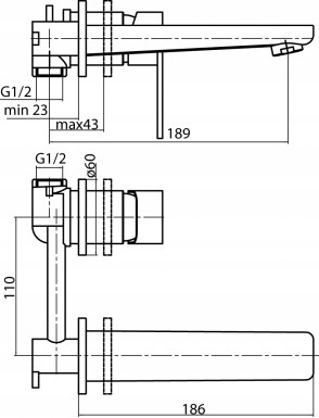VALVEX LOFT BLACK Bateria umywalkowa podtynkowa