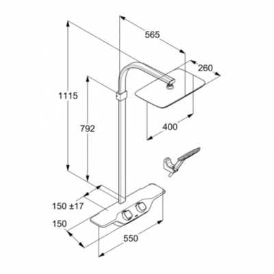 KLUDI COCKPIT Discovery system natryskowy z termostatem