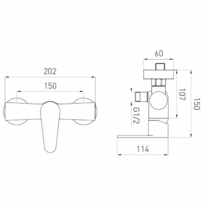 FERRO ALGEO Bateria natryskowa ścienna BAG7