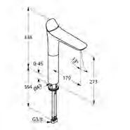 KLUDI AMBIENTA bateria umywalkowa 273mm WYSOKA