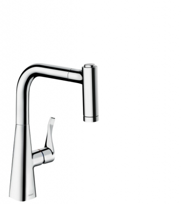 HANSGROHE Metris 220 Jednouchwytowa bateria kuchenna z wyciąganą wylewką CHROM