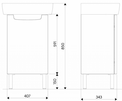 KOŁO SZAFKA WISZĄCA PODUMYWALKOWA REKORD 40,7 X 59,1 X 34,3 CM, BIAŁY POŁYSK