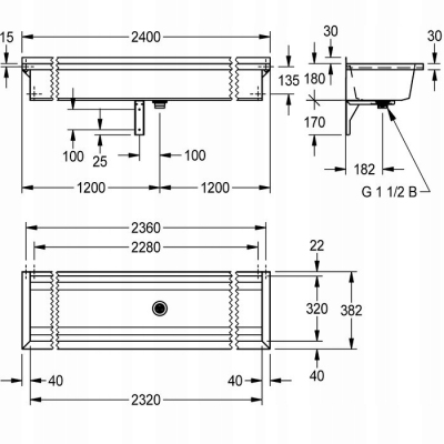 FRANKE PLANOX 240cm Umywalka rynnowa PL24