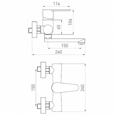 FERRO ALGEO bateria umywalkowa ścienna BAG3