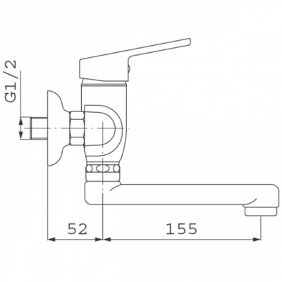 FERRO Bateria umywalkowa ścienna SMILE