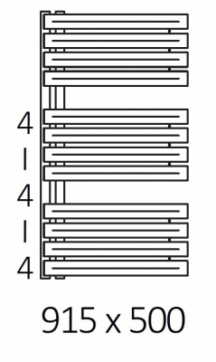 TERMA Grzejnik WARP S LIPTONN 915x500 BIAŁY
