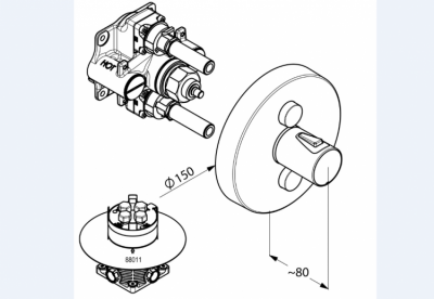 KLUDI PUSH PODTYNKOWA BATERIA NATRYSKOWA Z TERMOSTATEM