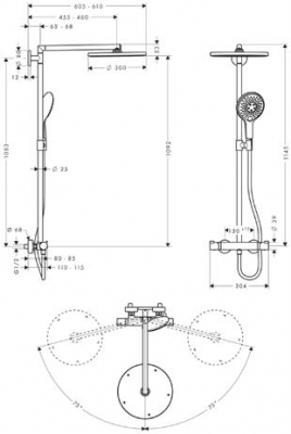 Komplet prysznicowy Raindance Select 300, DN15 CHROM