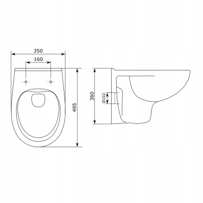 BASE miska wisząca RIMLESS z deską wolnoopadającą, bezkołnierzowa