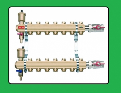 FERRO Rozdzielacz mosiężny 4-obwodowy z zaworami