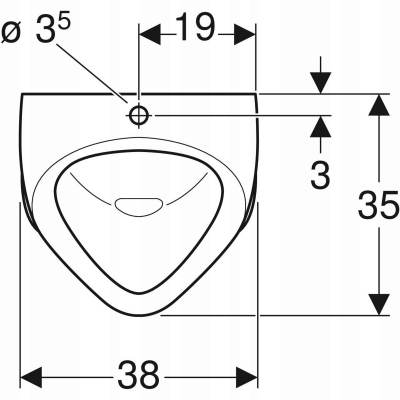 Geberit Pisuar Geberit Alex, dopływ u góry, odpływ do tyłu