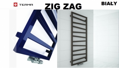 TERMA grzejnik łazienkowy ZIG ZAG 500 x 835 mm BIAŁY podłączenie środkowe Z8