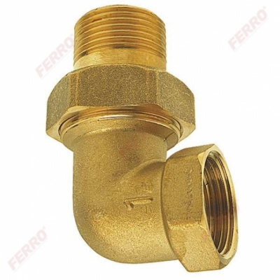 FERRO Śrubunek mosiężny kątowy z oringiem 5/4 cala