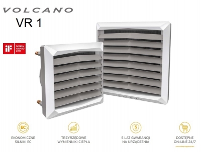 VOLCANO EUROHEAT VR1 nagrzewnica wodna 5-30 KW z konsolą nowy model z silnikiem EC