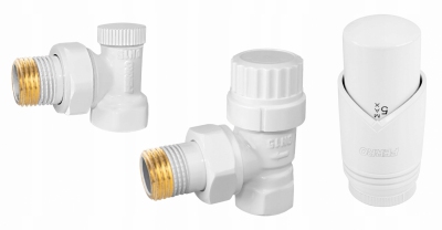 Zestaw termostatyczny kątowy, biały ZTM31WH