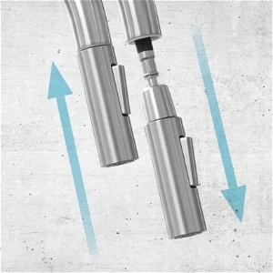 DEANTE LIMA Bateria kuchenna z wyciąganą wylewką 2 rodzaje strumieni CZARNA