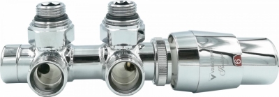 VARIOTERM zawór grzejnikowy TWINS CHROM + złączki pex 16