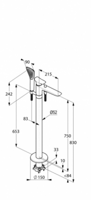 KLUDI AMBIENTA bateria wannowa wolnostojąca