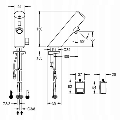 FRANKE KWC Elektroniczny mikser kolumnowy F3E-Mix z komorą na baterie