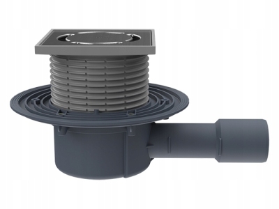 HL510N Wpust stropowy DN40/50 poziomy z syfonem i ramą nasadową