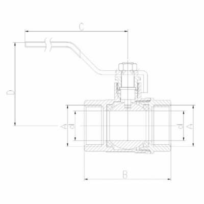 FERRO Zawór kulowy wodny 3 cale ze stalową rączką z dławikiem, nakrętno-nakrętny