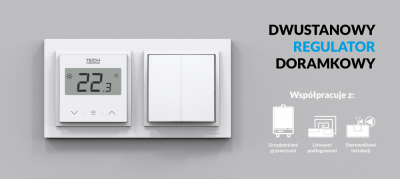 TECH F-2Z V1 przewodowy regulator pokojowy CZARNY