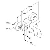 KLUDI PURE&EASY jednouchwytowa bateria natryskowa