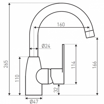 FERRO Bateria umywalkowa stojąca z obrotową wylewką Algeo