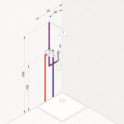 Kludi Nova Fonte zestaw podtynkowy prysznicowy 7w1 z termostatem CZARNY MAT