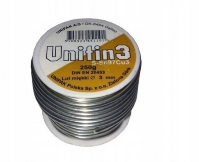 UNIPAK Lut miękki 3 mm - 250g do lutowania