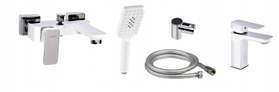 VALVEX LOFT WHITE umywalkowa + wannowa + zestaw