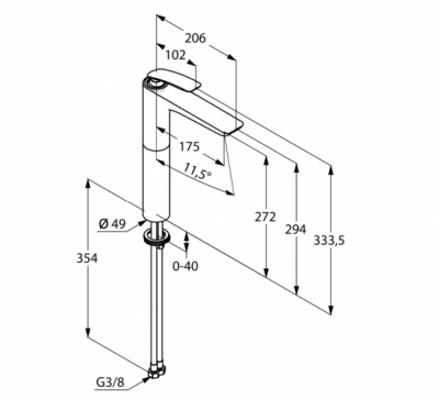 KLUDI BALANCE WHITE JEDNOUCHWYTOWA BATERIA UMYWALKOWA DN 10