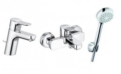 KLUDI PURE&EASY umywalkowa + wannowa + zestaw natryskowy