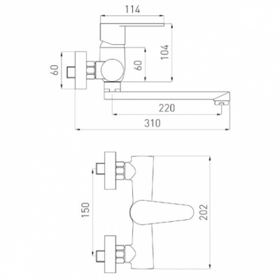 FERRO ALGEO Bateria zlewozmywakowa ścienna BAG5