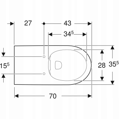 Geberit Selnova Comfort miska wisząca WC dla niepełnosprawnych RIMFREE