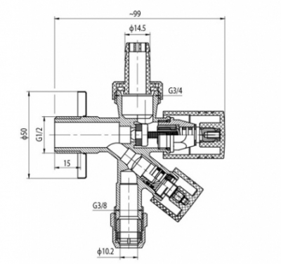 VALVEX  ergo zawór kombinowany 1/2