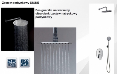 VALVEX - DIONE  zestaw podtynkowy z deszczownicą okrągłą 250 mm - KOMPLETNY