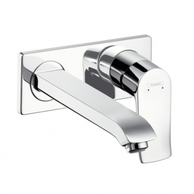 HANSGROHE Metris Jednouchwytowa bateria umywalkowa DN15, montaż ścienny z wylewką dł. 225 mm, bez kompletu odpływowego