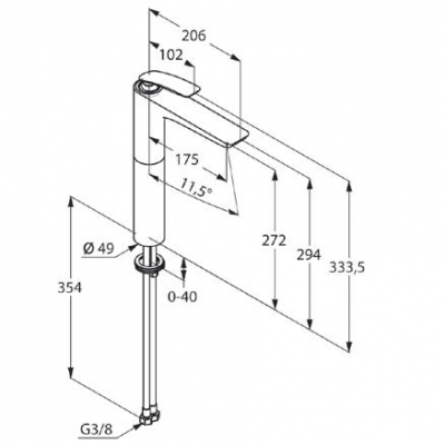 KLUDI BALANCE umywalkowa bateria stojąca wysoka 272 mm