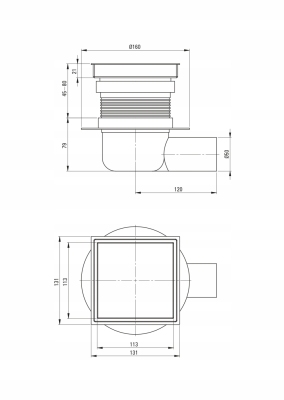 DEANTE Odpływ punktowy , odwodnienie łazienkowe - ODWRACALNY KOS_001D