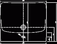 KOŁO Umywalka NOVA PRO BEZ BARIER 65 cm dla osób niepełnosprawnych, z otworem, bez przelewu