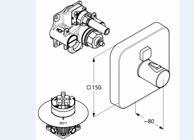 KLUDI PUSH PODTYNKOWA BATERIA NATRYSKOWA Z TERMOSTATEM