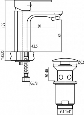 VALVEX LOFT Bateria umywalkowa stojąca