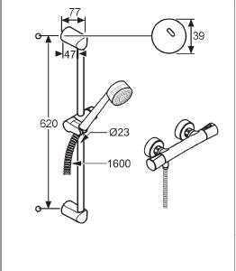 KLUDI ZENTA SHOWER DUO bateria termostatyczna natryskowa + zenta 2S 600mm