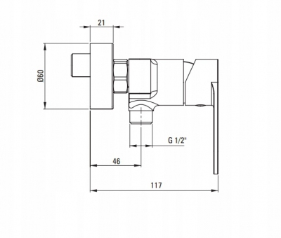 DEANTE ALPINIA Bateria natryskowa ścienna chrom