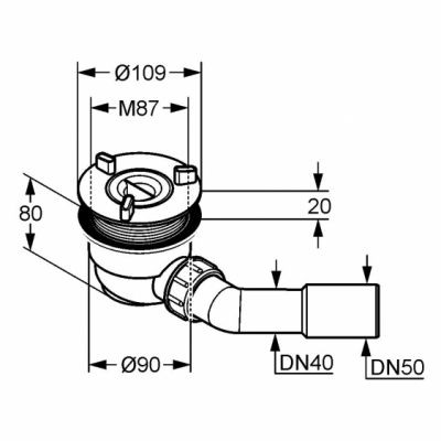 KLUDI TASSO 90 syfon brodzikowy