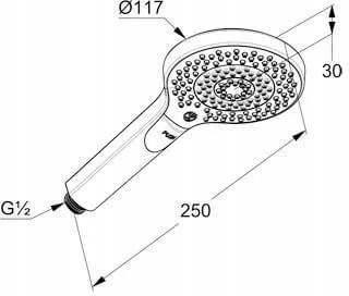 KLUDI Rączka natrysku DIVE X 3S z trzema rodzajami strumienia CZARNA